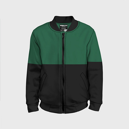 Детский бомбер Серьёзный Зелёный / 3D-Черный – фото 1