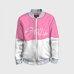 Бомбер детский Stray Kids pink and white, цвет: 3D-серый