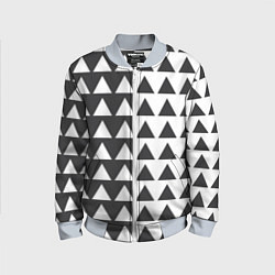 Бомбер детский Черно-белые треугольники паттерн, цвет: 3D-серый