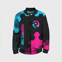 Бомбер детский ARC Raiders - neon gradient: надпись, символ, цвет: 3D-черный