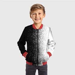 Бомбер детский Брызги красок - Черно-белый, цвет: 3D-красный — фото 2