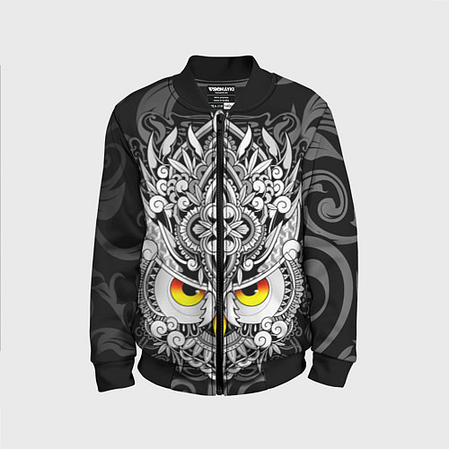 Детский бомбер Сова с золотыми глазами / 3D-Черный – фото 1