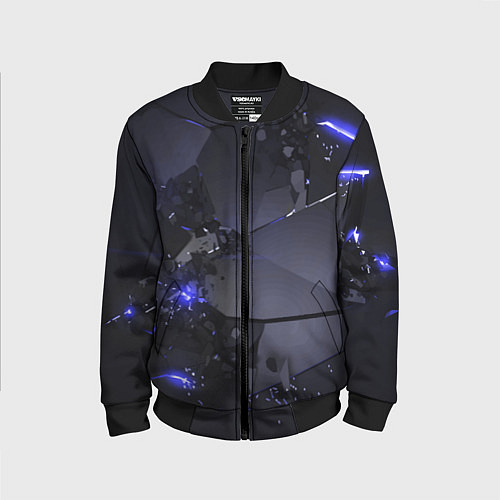 Детский бомбер Неоновые плиты, взрыв / 3D-Черный – фото 1