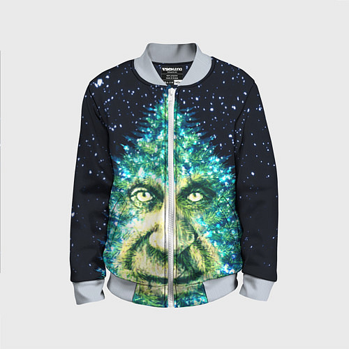 Детский бомбер Мудрое Новогоднее Дерево / 3D-Серый – фото 1