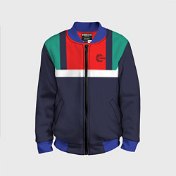 Детский бомбер FIRM синий с зелеными плечами