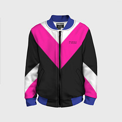 Детский бомбер FIRM черный с розовой вставкой