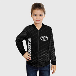 Бомбер детский Toyota карбоновый фон, цвет: 3D-черный — фото 2