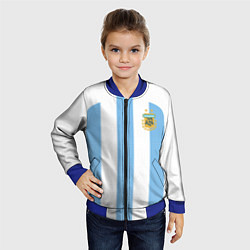Бомбер детский Сборная Аргентины ЧМ 2022, цвет: 3D-синий — фото 2