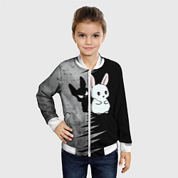 Бомбер детский Теневой зайка, цвет: 3D-белый — фото 2