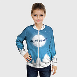 Бомбер детский Новогодняя сказка дед мороз, цвет: 3D-белый — фото 2