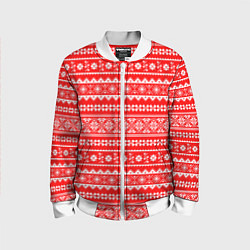 Бомбер детский Jacquard pattern, цвет: 3D-белый