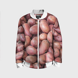 Бомбер детский Картофельные клубни, цвет: 3D-белый