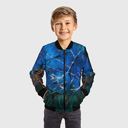 Бомбер детский Тёмно-синий туман и краски, цвет: 3D-черный — фото 2