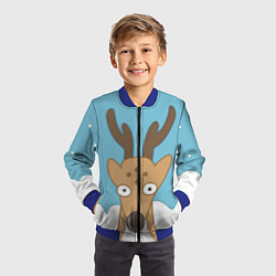 Бомбер детский Олень Джерри, цвет: 3D-синий — фото 2