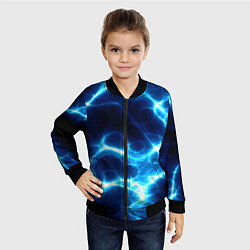 Бомбер детский Молния грозовая - электрические разряды, цвет: 3D-черный — фото 2