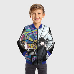 Бомбер детский Уэнсдэй играет на виолончели на фоне окна, цвет: 3D-синий — фото 2