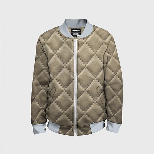 Детский бомбер Стёганая кожа - fashion texture / 3D-Серый – фото 1