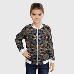 Бомбер детский Этнический круговой орнамент, цвет: 3D-белый — фото 2