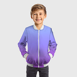 Бомбер детский Фиолетовый градиент, цвет: 3D-белый — фото 2