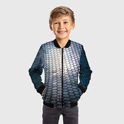 Бомбер детский Кольчуга доспехи среднивековья, цвет: 3D-черный — фото 2