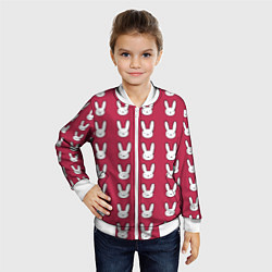 Бомбер детский Bunny Pattern red, цвет: 3D-белый — фото 2