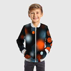 Бомбер детский Блики света абстракция, цвет: 3D-белый — фото 2