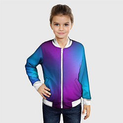 Бомбер детский НЕОНОВЫЙ ГРАДИЕНТ, цвет: 3D-белый — фото 2