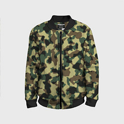 Бомбер детский Военный камуфляж, цвет: 3D-черный