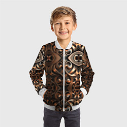 Бомбер детский Золотой узор - паттерн, цвет: 3D-белый — фото 2