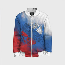 Бомбер детский Триколор градиент, цвет: 3D-белый