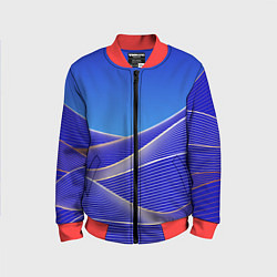 Бомбер детский Волновая растровая композиция, цвет: 3D-красный