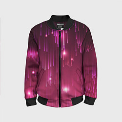Бомбер детский Светящиеся розовые линии, цвет: 3D-черный