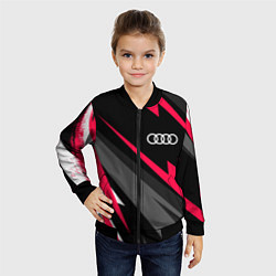 Бомбер детский Audi fast lines, цвет: 3D-черный — фото 2
