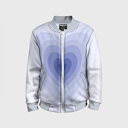 Бомбер детский Голубое сердце градиент, цвет: 3D-серый
