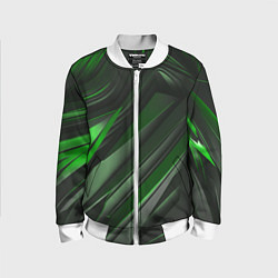 Бомбер детский Green black abstract, цвет: 3D-белый