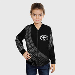 Бомбер детский Toyota tire tracks, цвет: 3D-черный — фото 2