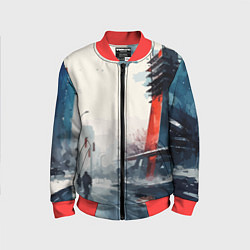 Детский бомбер Наш город - коллекция Бело-сине-красный - Хуф и Ся