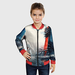 Бомбер детский Наш город - коллекция Бело-сине-красный - Хуф и Ся, цвет: 3D-красный — фото 2