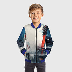 Бомбер детский Наш город - коллекция Бело-сине-красный - Хуф и Ся, цвет: 3D-синий — фото 2