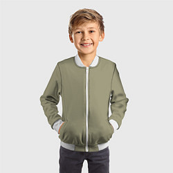 Бомбер детский Зеленый тренд без принта, цвет: 3D-белый — фото 2