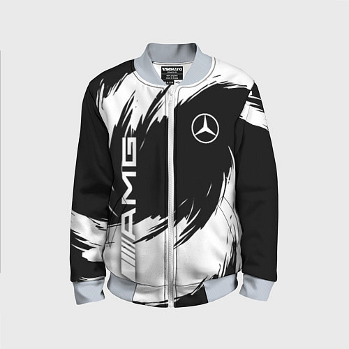 Детский бомбер Mercedes benz - white color / 3D-Серый – фото 1