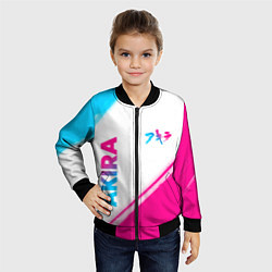 Бомбер детский Akira neon gradient style: надпись, символ, цвет: 3D-черный — фото 2