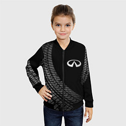 Бомбер детский Infiniti tire tracks, цвет: 3D-черный — фото 2