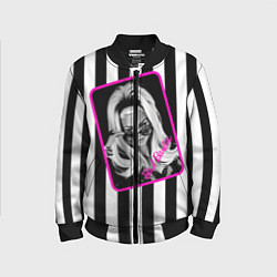 Бомбер детский Барби и полосы, цвет: 3D-черный