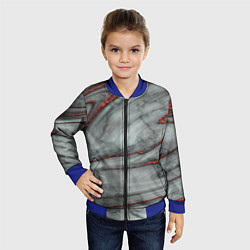 Бомбер детский Grey style pattern, цвет: 3D-синий — фото 2