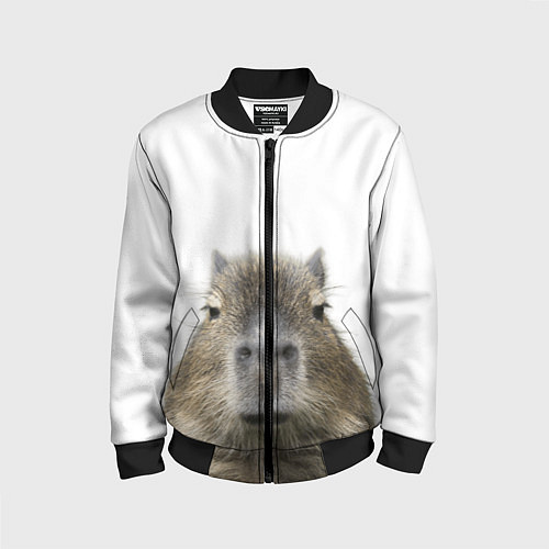 Детский бомбер Капибара пофигист / 3D-Черный – фото 1