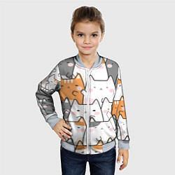 Бомбер детский Семья котиков, цвет: 3D-серый — фото 2
