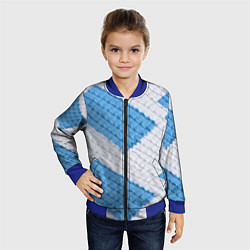 Бомбер детский Вязаная текстура, цвет: 3D-синий — фото 2