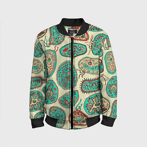 Детский бомбер Бактерии / 3D-Черный – фото 1