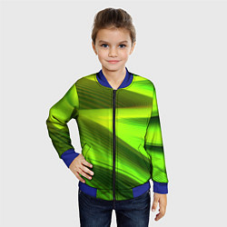 Бомбер детский Светлый зеленый абстрактный фон, цвет: 3D-синий — фото 2